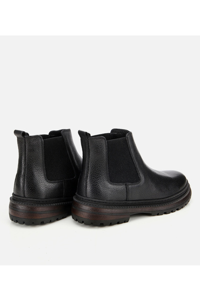 Hotiç Erkek Deri Siyah Lastik Detaylı Chelsea Bot
