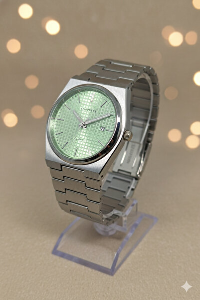 Goldwatches Tiffany Blue Dial Metal Band Prx Style Men's Wristwatch – Stylish with Calendar