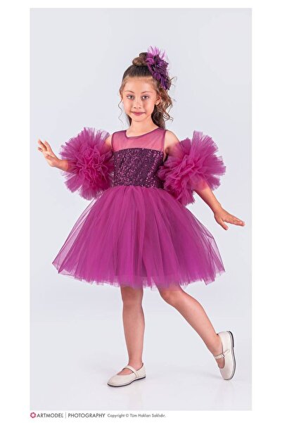 KOKOŞ BEBEK Pom-Pom Non-Removable Girls' 4-Piece Dress - Age 3/10 - 31535