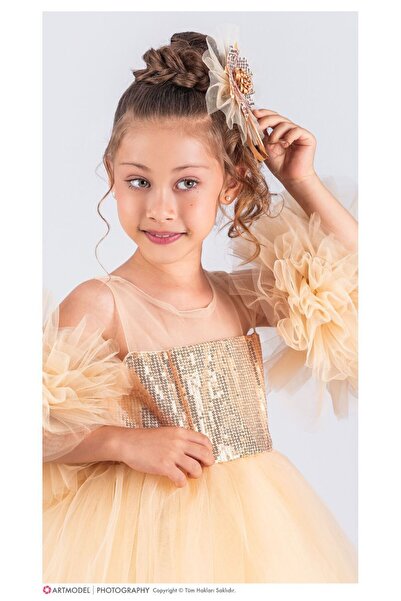 KOKOŞ BEBEK Pom-Pom Non-Removable Girls' 4-Piece Dress - Age 3/10 - 31535