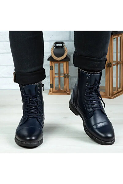 Piello Ghete căptușite bărbați, din piele naturală, Bleumarin