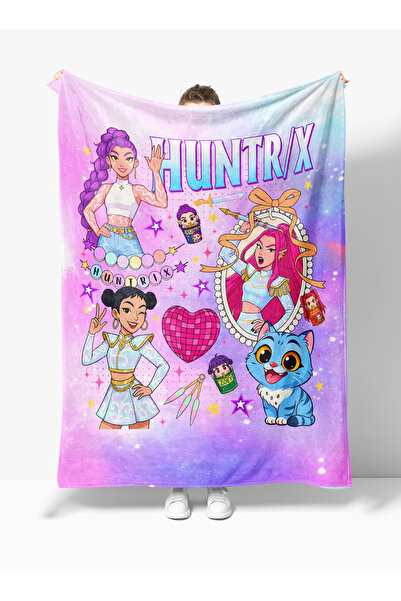 Erays Home Huntrix Anime Design Fleece Blanket TV Blanket Girl's Blanket