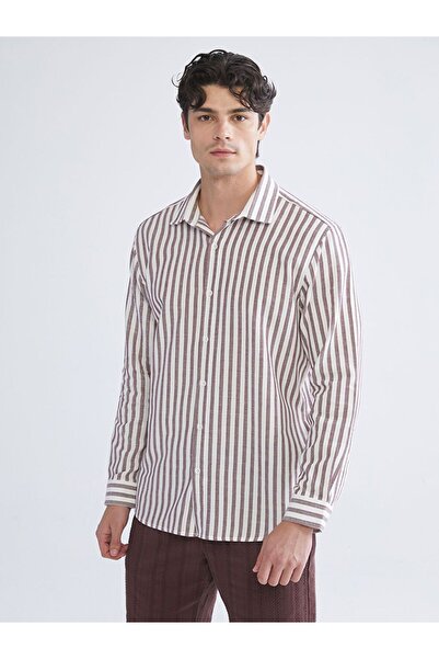 LC Waikiki LCW Vision Regular Fit Uzun Kollu Çizgili Erkek Gömlek