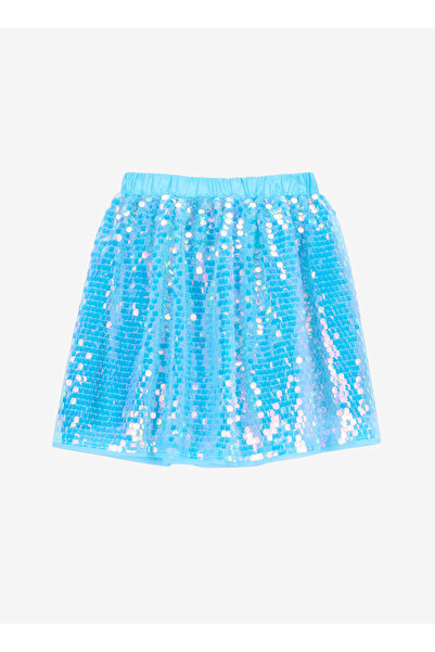 Barbie Normal Bel Normal Mavi Pullu Kısa Kız Çocuk Etek BRB5WG-ETK6656