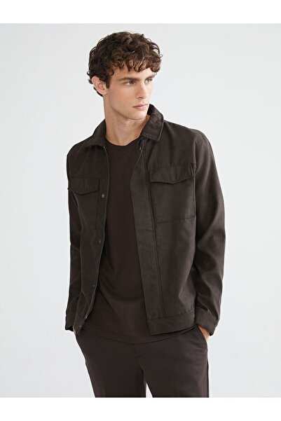 LC Waikiki معطف رجالي من جلد الغزال ذو ياقة قميص قياسية من SOUTHBLUE