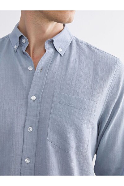 LC Waikiki LCWAIKIKI Classic Regular Fit Uzun Kollu Armürlü Erkek Gömlek