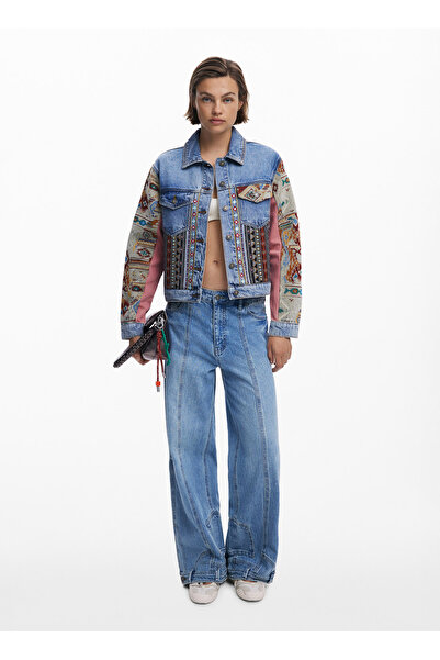 Desigual Mavi Kadın Denim Ceket 25WWED10