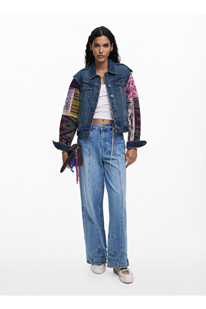 Desigual Koyu Mavi Kadın Denim Ceket 25WWED14