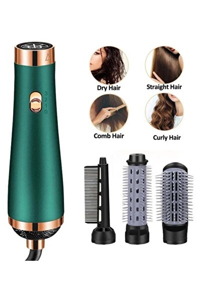 Arabest 3 In 1 Hair Dryer Straightener Green 22x4cm