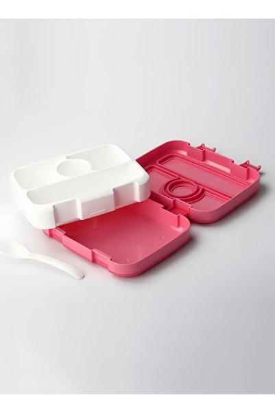 XIUWOO مجموعة صناديق الغداء المكونة من 5 أقسام وأكواب المياه وصندوق بينتو بلاستيكي وصندوق غداء محكم الغلق مع حقيبة معزولة - أحمر