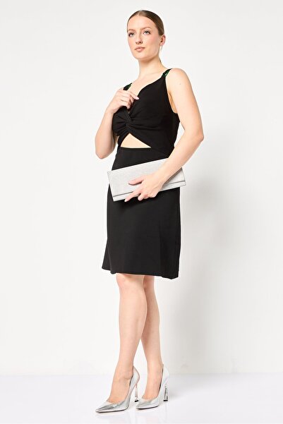 SANDRO Women Twisted Front Cutout Mini Dress, Black