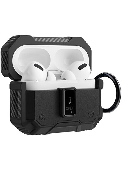 İncisoft Apple AirPods Pro 3.Nesil Uyumlu Askı Aparatlı Düğmeli Carbon Detayl...