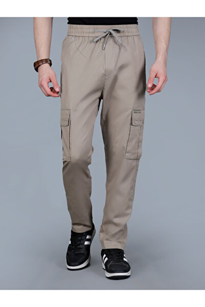Fort Collins By Styli Men Solid Cargo Pants with Drawstring