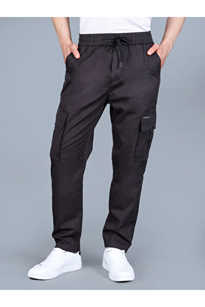 Fort Collins By Styli Men Solid Cargo Pants with Drawstring