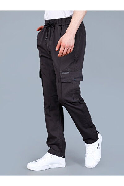 Fort Collins By Styli Men Solid Cargo Pants with Drawstring