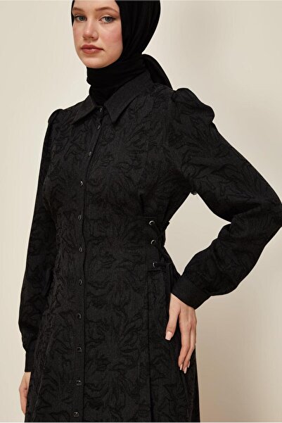 Alvina GÖMLEK YAKA JAKAR ELBİSE 46122