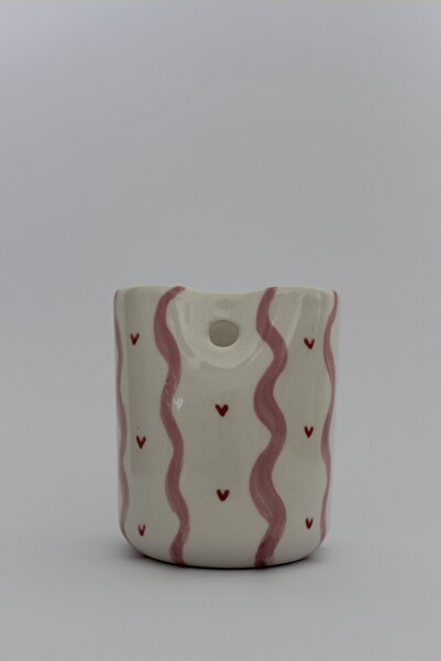 The Maya Seramik El Yapımı Seramik Çok Renkli Soğuk İçecek Kupası (Pipet Hedi...