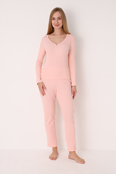 NBB Pink Patched V-Neck Pajama Set