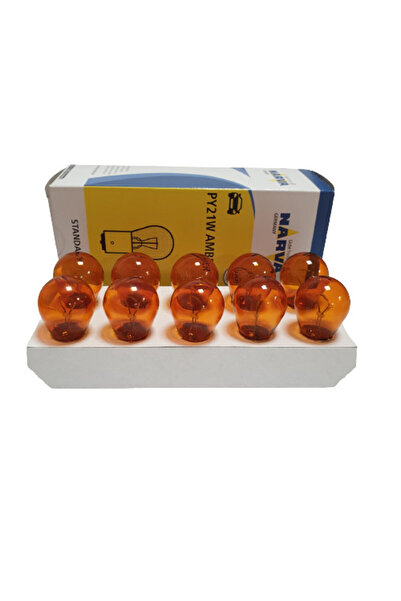 Narva Set of 10 bulbs 12V 21W BAU15S (orange)