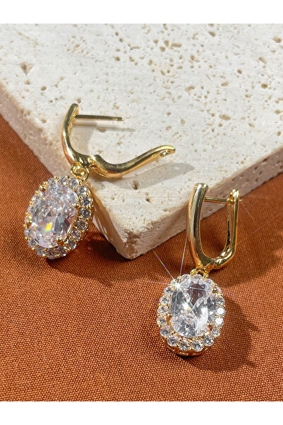 Take Two By Styli Gold Embellished Drop Earrings