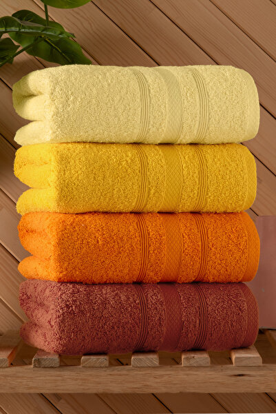 DNZGÜLCAN Σετ πετσετών Lera 4 τεμαχίων 50x90 Πετσέτες χεριών και προσώπου 100% βαμβάκι