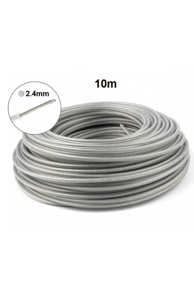 China Fir rotund pentru motocoasă, inserție oțel, 2.4mm x 10m