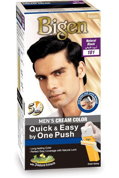 BİGEN One Push Hair Color Cream for Men - Natural Black (C101)