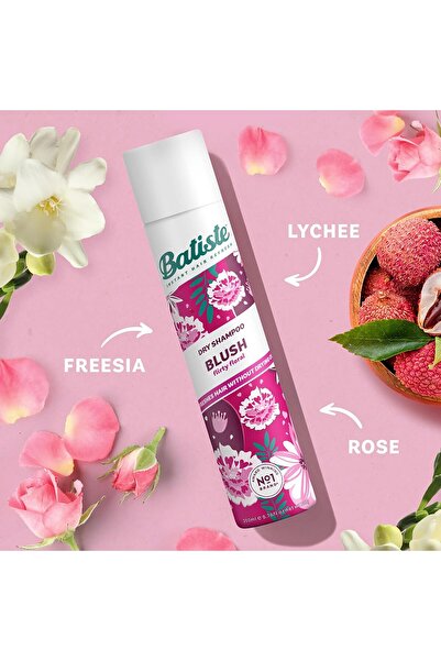 Batiste Dry Shampoo Blush - Floral & Flirty Scent, No Rinse, 200 ml
