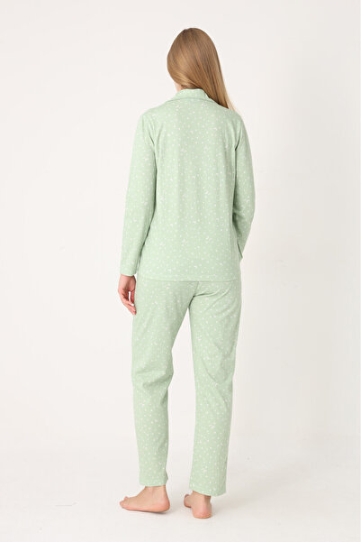 NBB Green Moon and Stars Front Buttoned Pajama Set