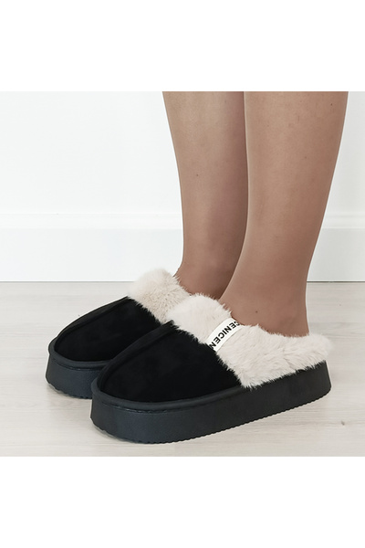 SOFILINE Papuci de blană pentru femei Negri 9719 112