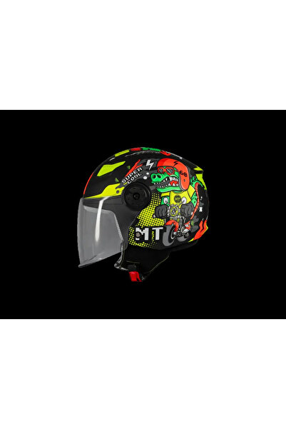 MT Helmets KASK MT ÇOCUK LITE DİNO A1 MAT SİYAH