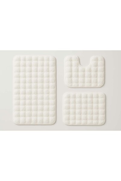 AKSU 3-Piece Bubble Plush Modern Washable Non-Slip Base Decorative Bathroom Mat 60X100 40X60 50X60