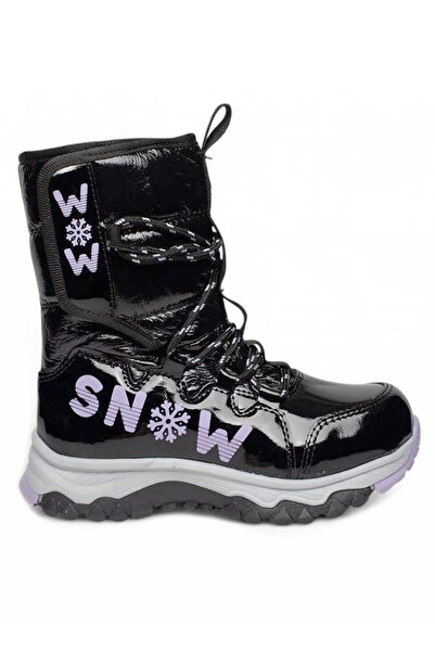 Celira Cizme de zăpadă pentru fete Snw Black Lilac, rezistente la apă, anti-a...