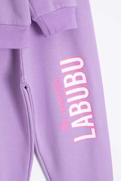 Cansın Mini Σετ αθλητικής φόρμας για κορίτσια με λουλούδια με στάμπα λιλά 23277