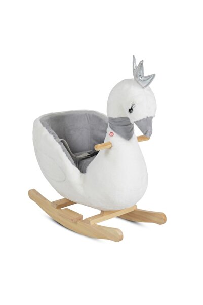 Moni Toys Leagăn muzical de pluș Swan pentru copii – 12 luni+, până la 30 kg,...