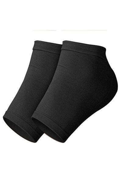 AUKAI Set de 2 șosete dresaj cu protecție din silicon pentru călcâi, negre