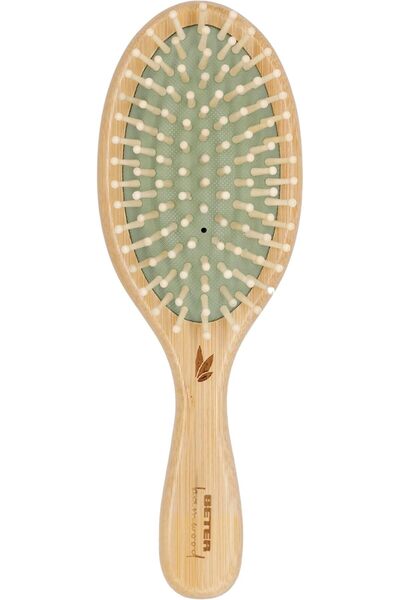 Beter فرشاة شعر مبطنة لفك التشابك مصنوعة من الخيزران المستدام بشعيرات خشبية -