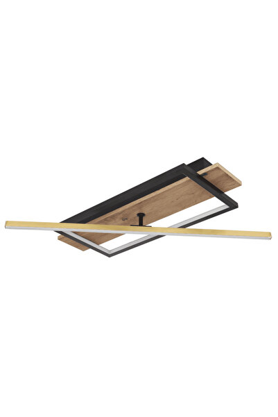 GLOBO LED ceiling light, metal housing, wooden details, 1200lm, 28W, warm light, memory function...