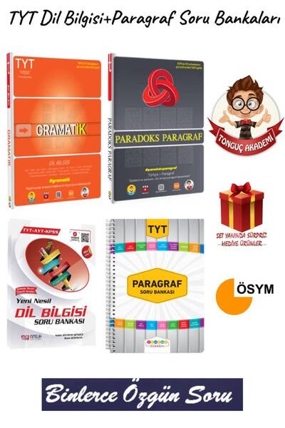 Tonguç Yayınları Tonguç Akademi Gramatik Dil Bilgisi+Paragraf Soru Bankası+TY...
