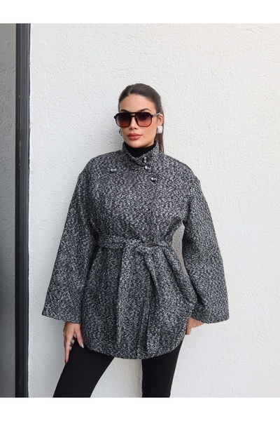 ESRAHELVACI Μπουφάν με γένια και καστανόχρωμο χρώμα