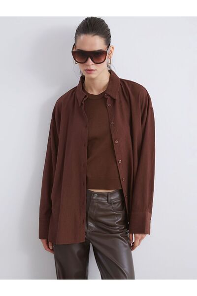 LC Waikiki Textured Oversize Women's Shirt