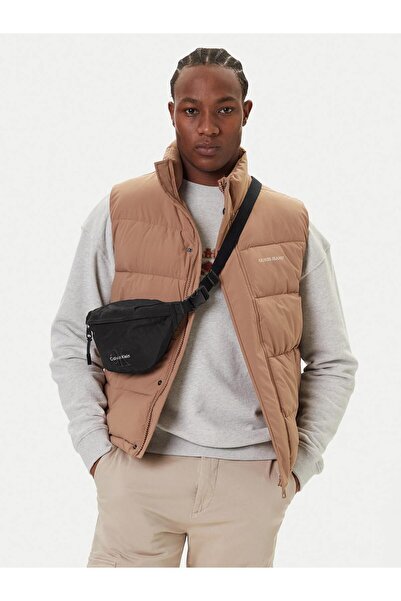 Calvin Klein Schwarze Nylon-Bauchtasche mit Monogramm-Logo für Herren