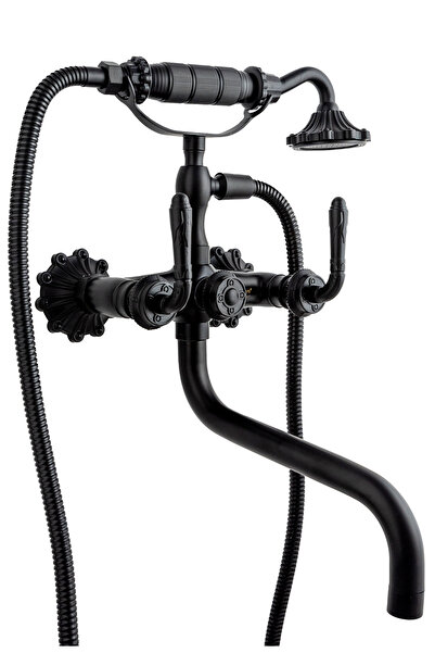 Trendy's Μπαταρία μπανιέρας, TRENDY'S, μακρύ κινητό στόμιο, με κέντημα