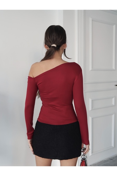 Paw Garage Women's Belize Soft Modal Wide Neck One Shoulder Bodysuit