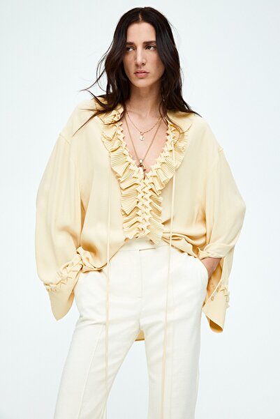 H&M Kat İzli İspanyol Paça Pantolon