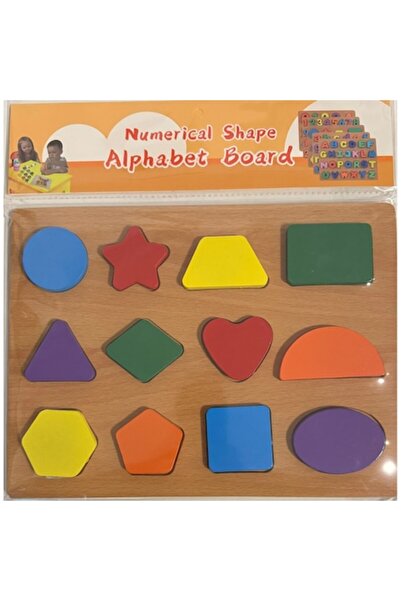 Educational Placă de lemn - Numere, simboluri și forme geometrice