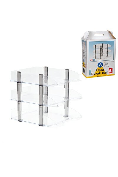 Ark منظم سطح المكتب ورف المستندات 3 قطع شفاف