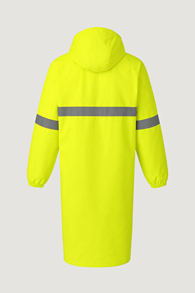 CNR Raincoat with Reflective Elements, Hooded, Neon Yellow