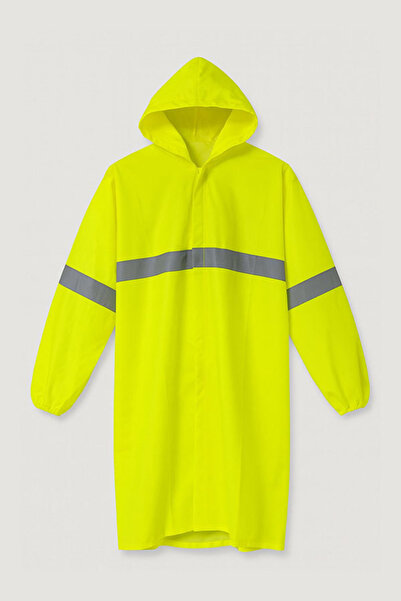 CNR Raincoat with Reflective Elements, Hooded, Neon Yellow