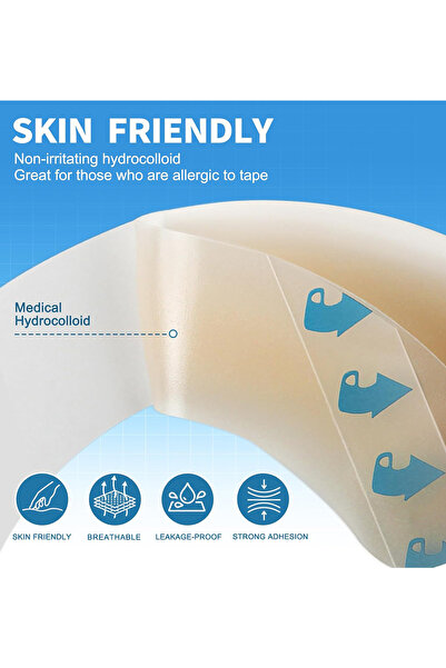 DMYRDH 10pcs Ostomy Barrier Strips Elastic Hydrocolloid Adhesive Tape for Colostomy Ostomy Bags Ileostomy